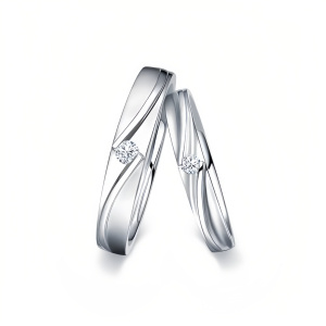 E Wedding Ring Set