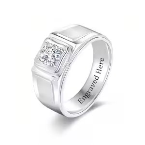 B Moissanite Ring