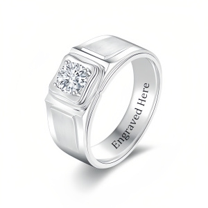 B Moissanite Ring