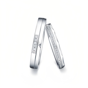 H Moissanite Wedding Ring Set