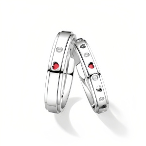 B Wedding Ring Set