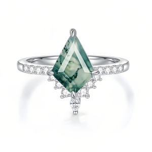 Moss Agate - Solitaire Ring