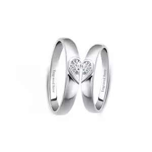D Wedding Ring Set
