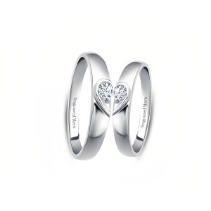 D Wedding Ring Set