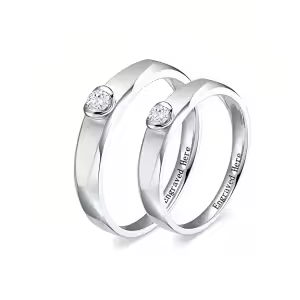 C Moissanite Wedding Band Sets