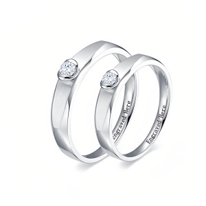 C Moissanite Wedding Band Sets