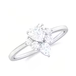 G Moissanite Heart Ring