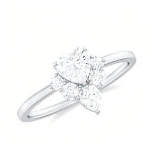 G Moissanite Heart Ring