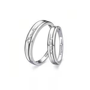 E Moissanite Wedding Band Sets