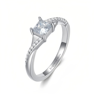 J-Round Moissanite Ring