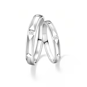 B Wedding Ring Set