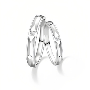 B Wedding Ring Set