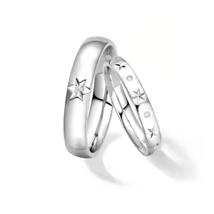 D Wedding Ring Set