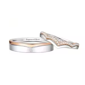 D Moissanite Wedding Ring Set