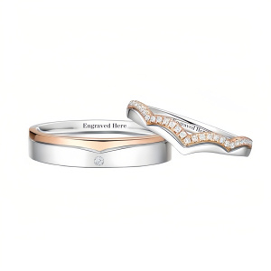 D Moissanite Wedding Ring Set