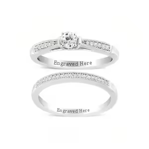 F Custom wedding ring set