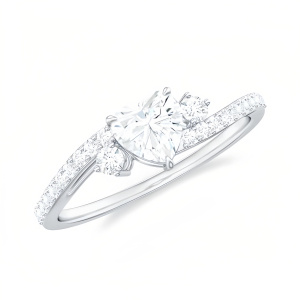 A Moissanite Heart Ring