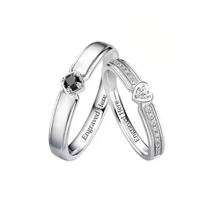 B Moissanite Wedding Band Sets