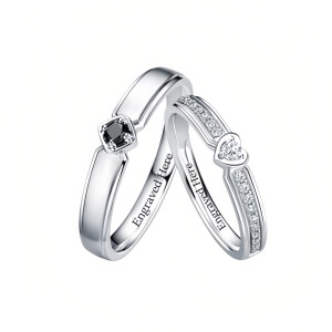 B Moissanite Wedding Band Sets