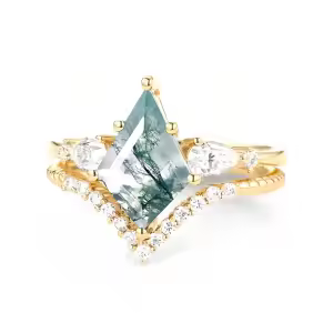 G Moss Agate Gold Ring