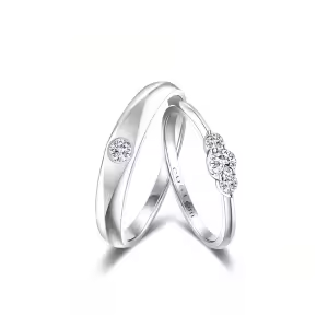 C Moissanite Wedding Ring Set
