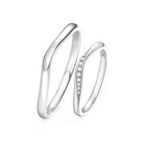 B Wedding Ring Set