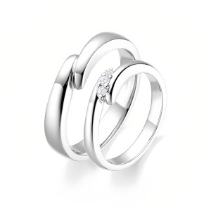 C Wedding Ring Set