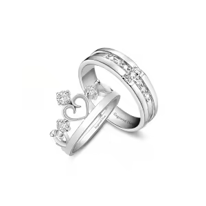 B Custom wedding ring set