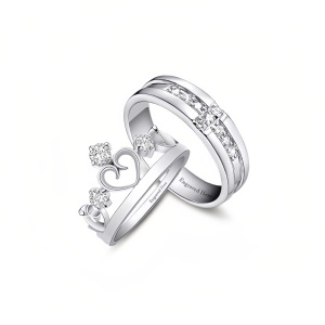 B Custom wedding ring set