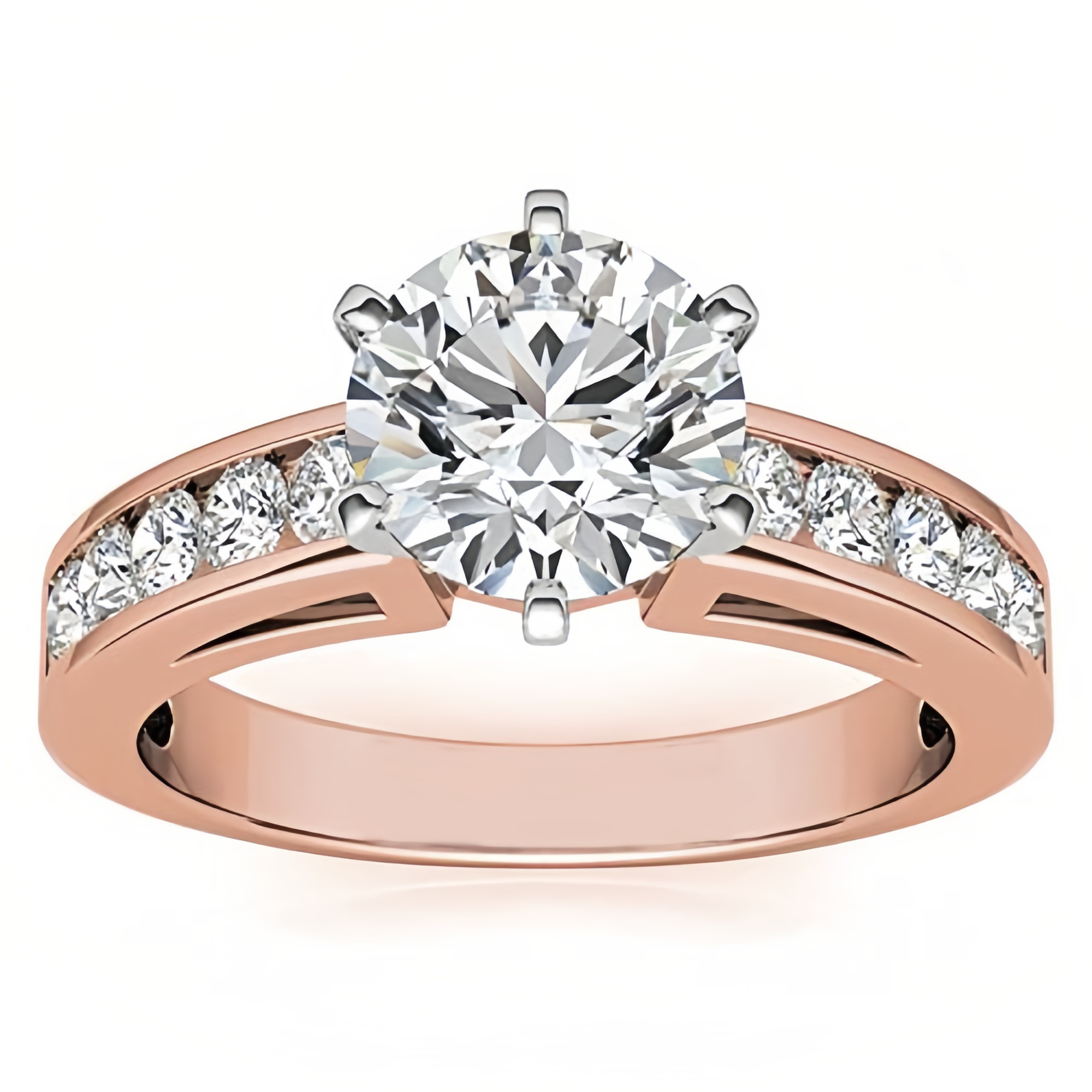 Personalized 1 Ct Round Moissanite Wedding Anniversary Engagement Ring For Women, Promise Wedding Anniversary Ring Free Engraved