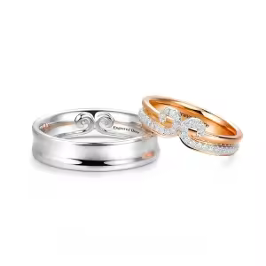 E Moissanite Wedding Ring Set