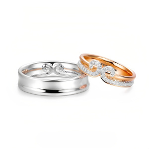 E Moissanite Wedding Ring Set