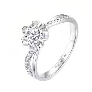 C-Twisted Moissanite Ring