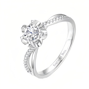 C-Twisted Moissanite Ring
