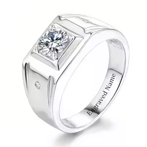 N Moissanite Ring