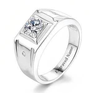 N Moissanite Ring