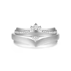 D Moissanite Wedding Ring Set