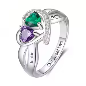 C-Mom Rings With Birthstones