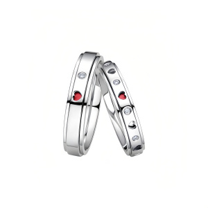 A Moissanite Wedding Ring Set