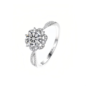 E-Twisted Moissanite Ring