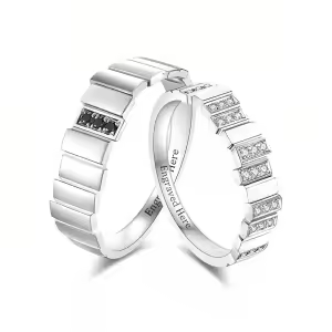 E Wedding Ring Set