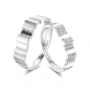 E Wedding Ring Set