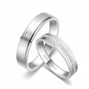 G Moissanite Wedding Ring Set