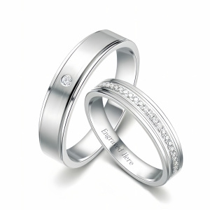 G Moissanite Wedding Ring Set