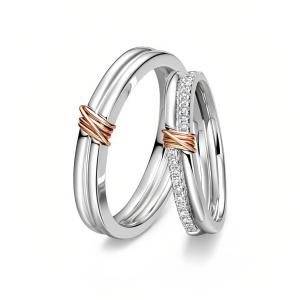 D Wedding Ring Set