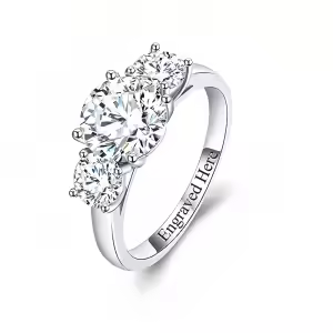 H-Round Moissanite Ring