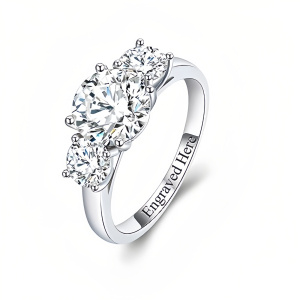 H-Round Moissanite Ring
