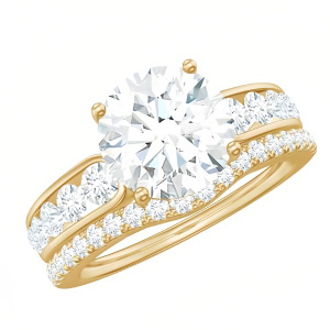 B Moissanite Ring