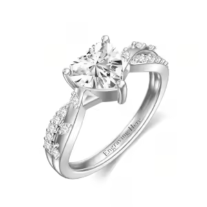 D-Heart Moissanite Rings