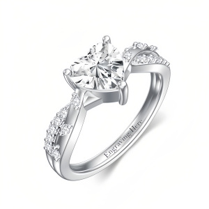 D-Heart Moissanite Rings